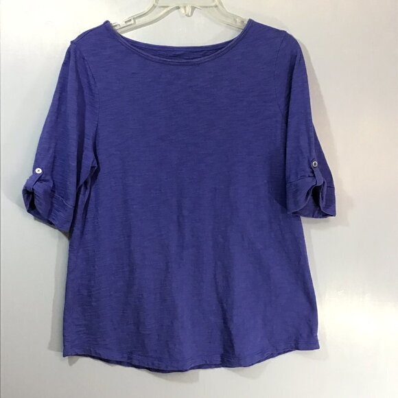 🌷Chico's The Ultimate Tee Roll Tab Short Sleeves - Picture 1 of 4